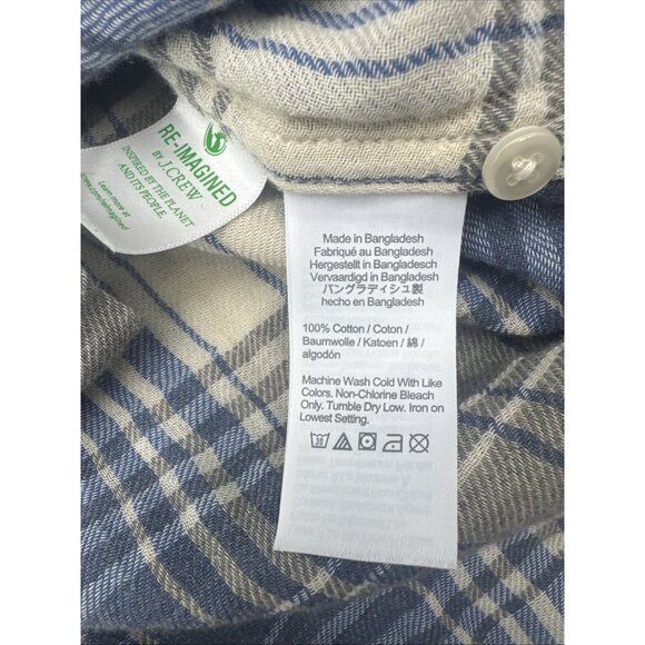 J Crew Mens Slim Blue Check Plaid Button Long Sleeve Flannel Shirt Sz S NEW - Picture 6 of 8